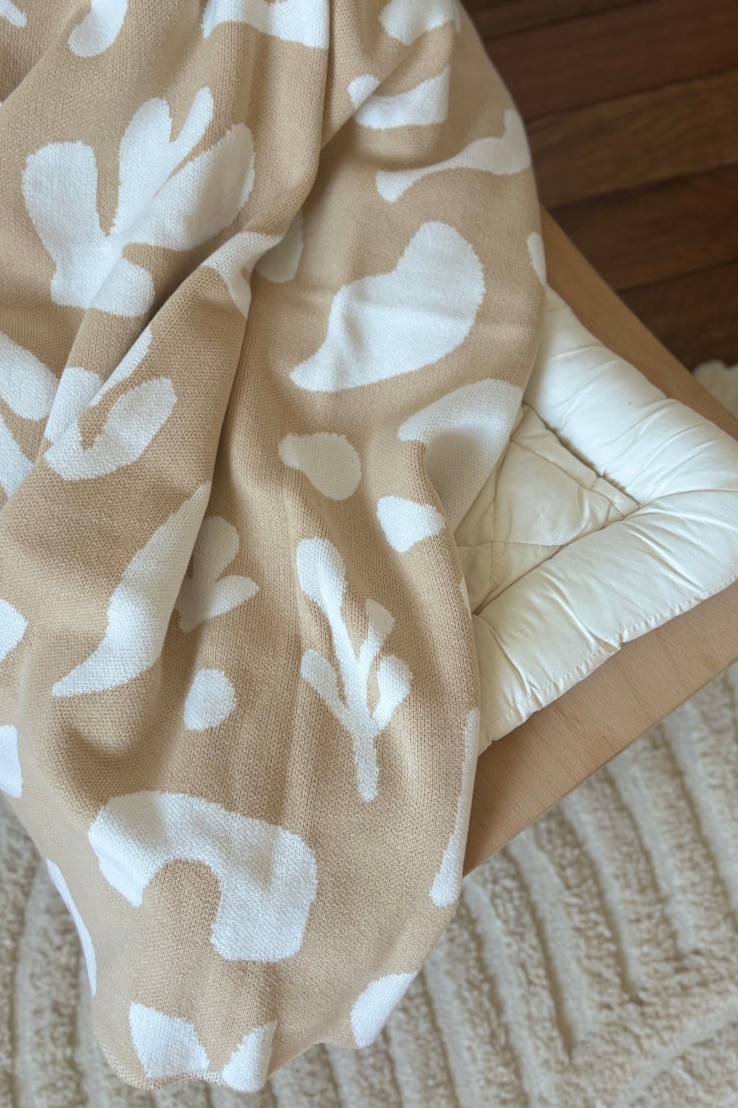 Billie Cotton Knitted Blanket OAT