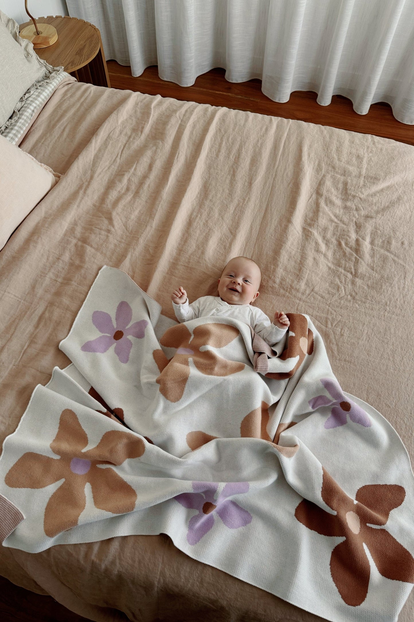 Posie Cotton Knitted Blanket