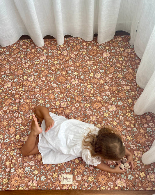 Hazel Waterproof Reversible Mat Cinnamon - Small