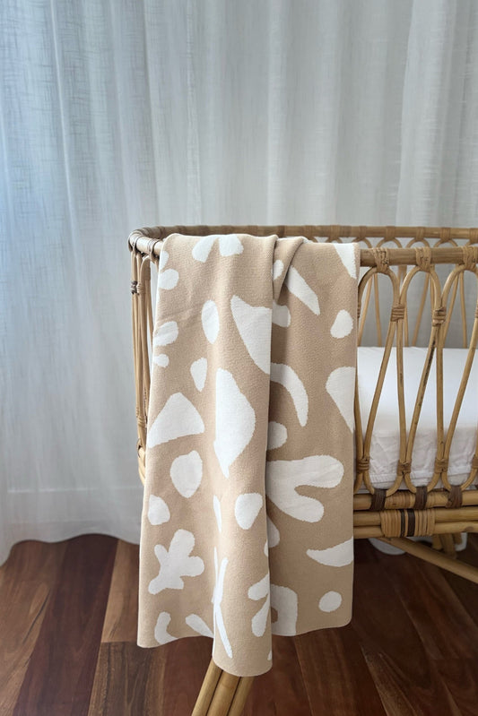 Billie Cotton Knitted Blanket OAT