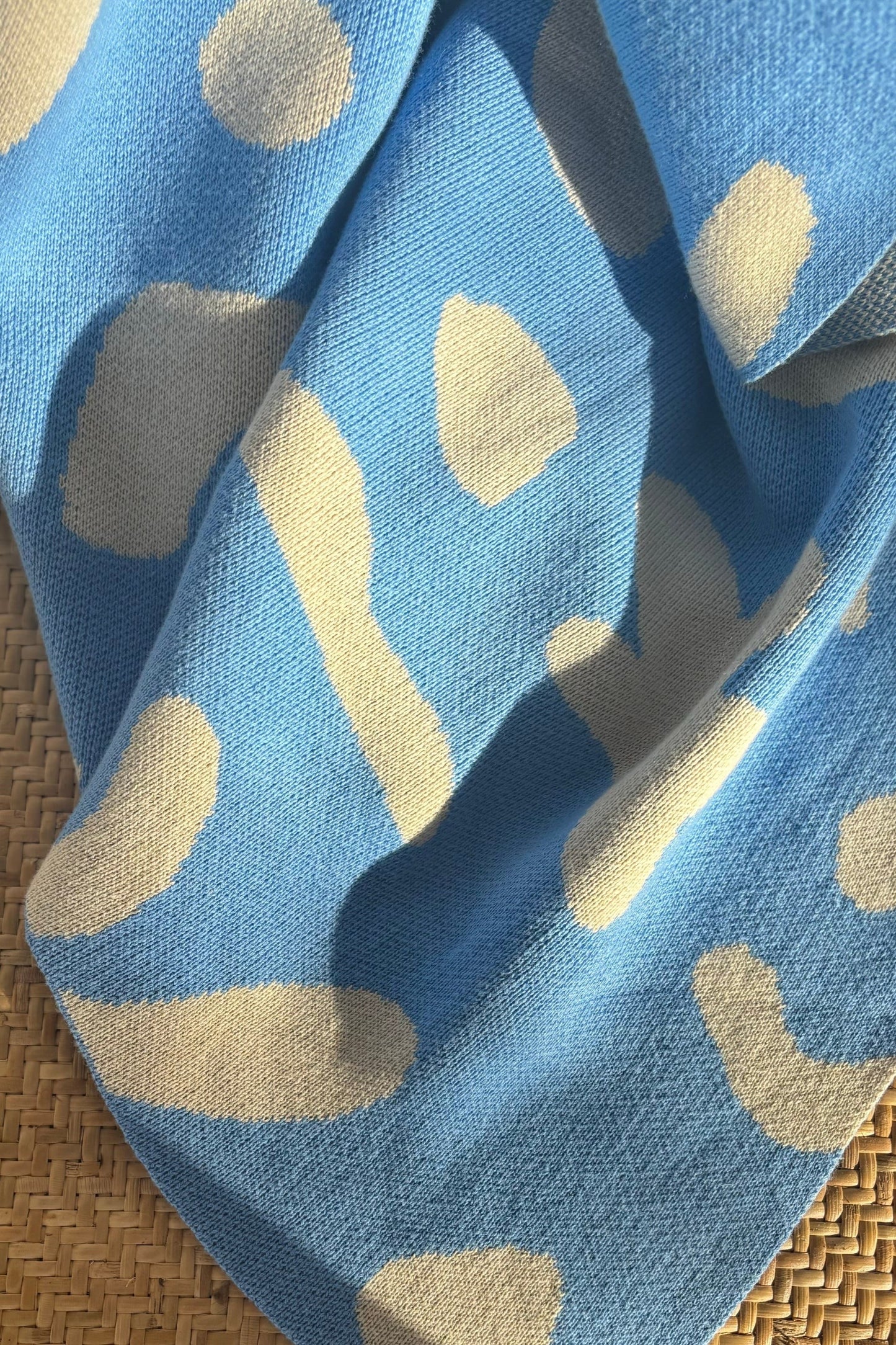 Billie Cotton Knitted Blanket OCEAN