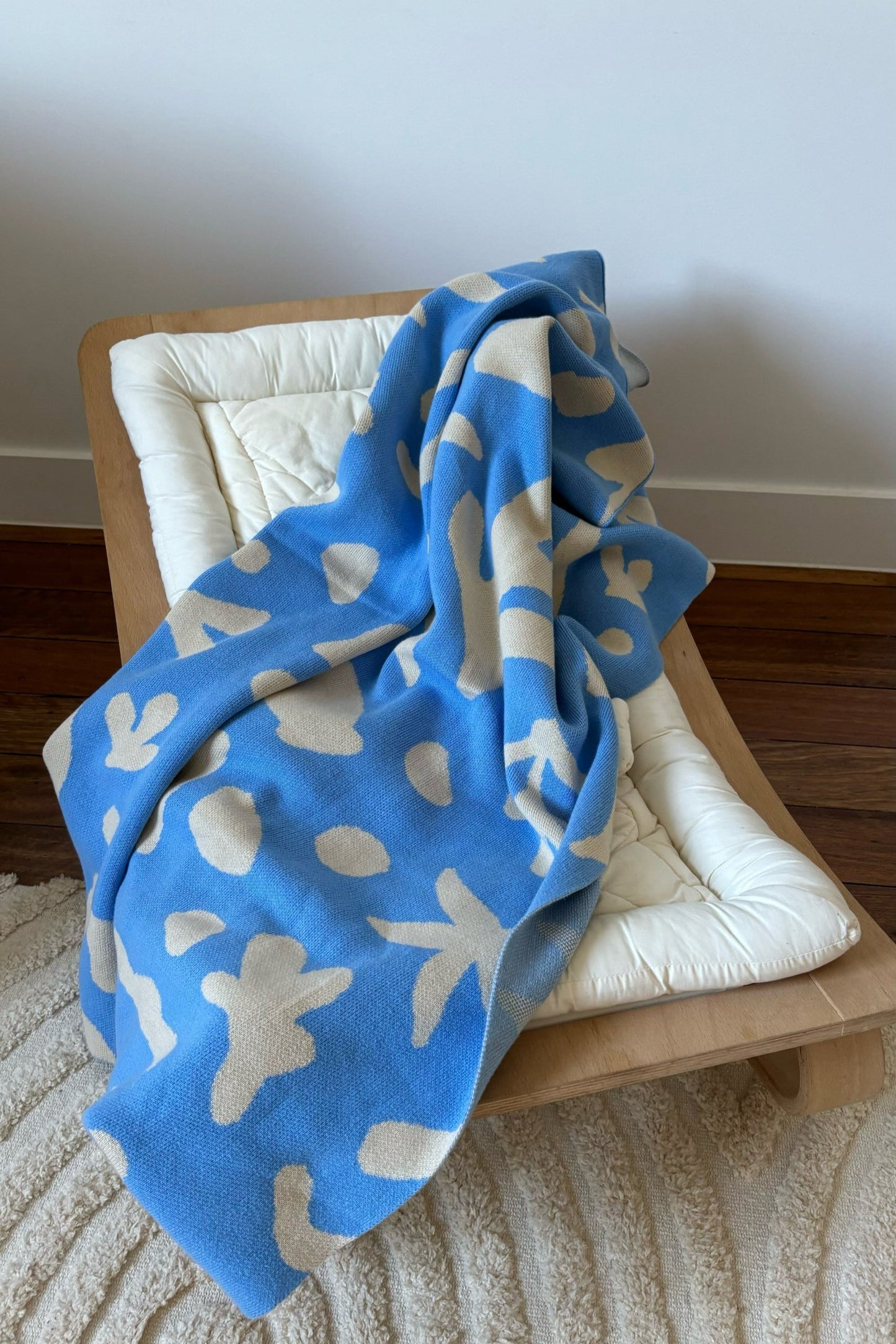 Billie Cotton Knitted Blanket OCEAN